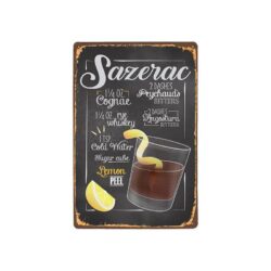 vintage sazerac metal plate