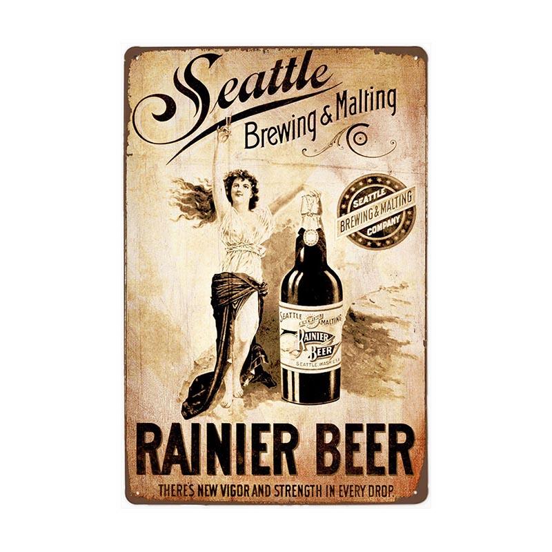 metal plate vintage seatle beer metal plate vintage seatle beer
