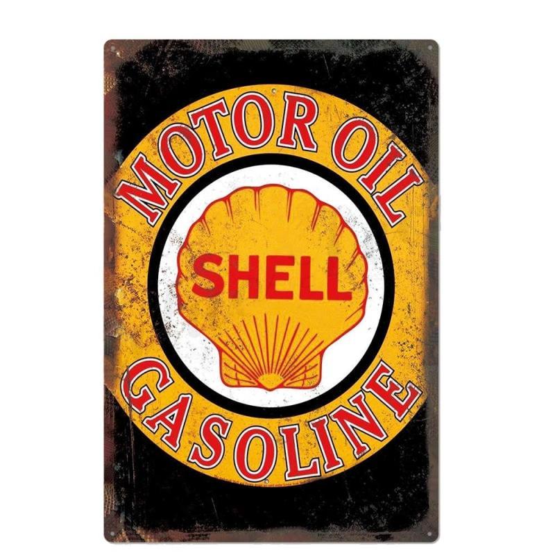 vintage metal plate shell gasoline motor oil vintage metal plate shell gasoline motor oil
