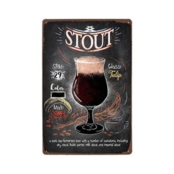 vintage stout metal plate