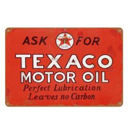 metal plate vintage texaco motor oil red