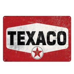vintage texaco red metal plate