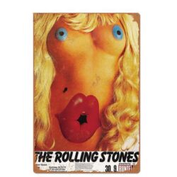 vintage metal plate the rolling stones