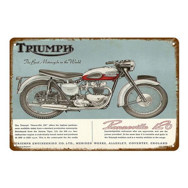 vintage triumph metal plate vintage triumph metal plate