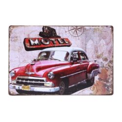vintage car metal plate