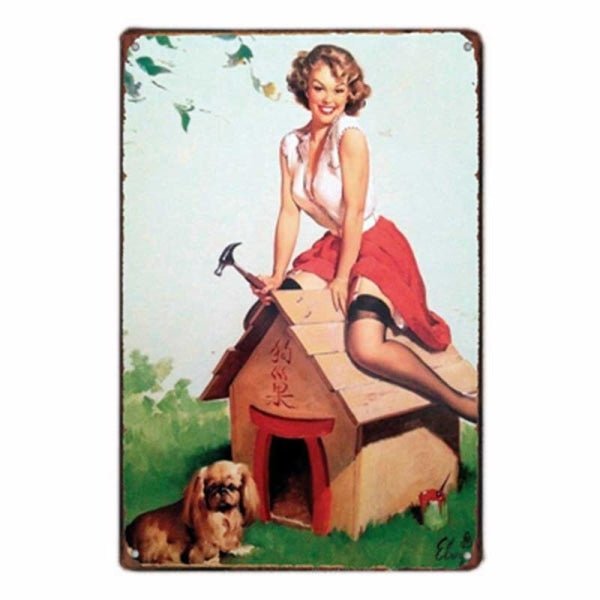 pin up metal sign pin up metal sign