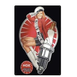 vintage metal plate miss ngk