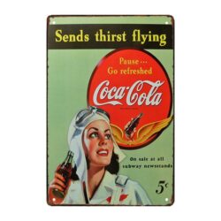 old coca cola advertising plate