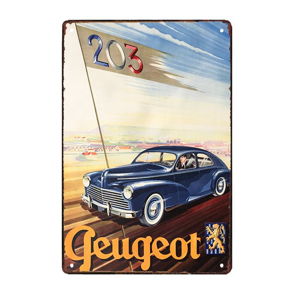 old peugeot advertising plate old peugeot advertising plate