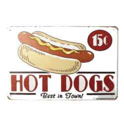 hot dog advertising plaque