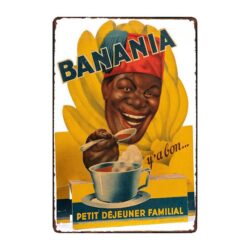metal banania advertising plate