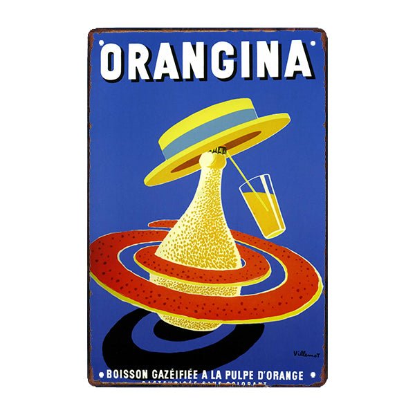 orangina advertising plate
