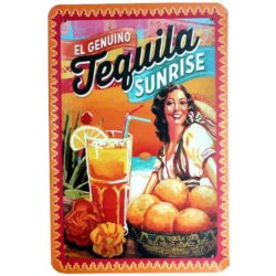 vintage tequila sunrise metal plate