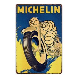 metal plate vintage michelin motorcycle