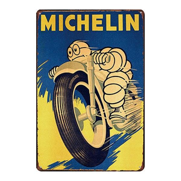 metal plate vintage michelin motorcycle