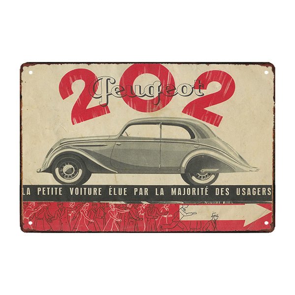 metal plate vintage peugeot 202 metal plate vintage peugeot 202