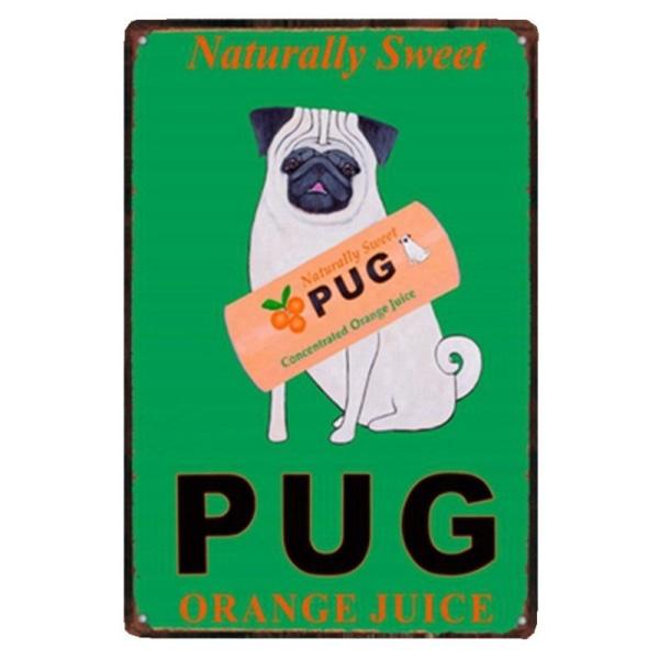 vintage pug metal plate vintage pug metal plate