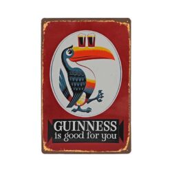 vintage toucan guiness metal plate