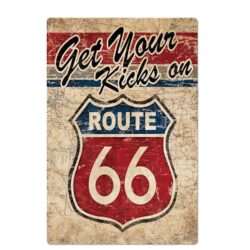 vintage metal plate route 66 us