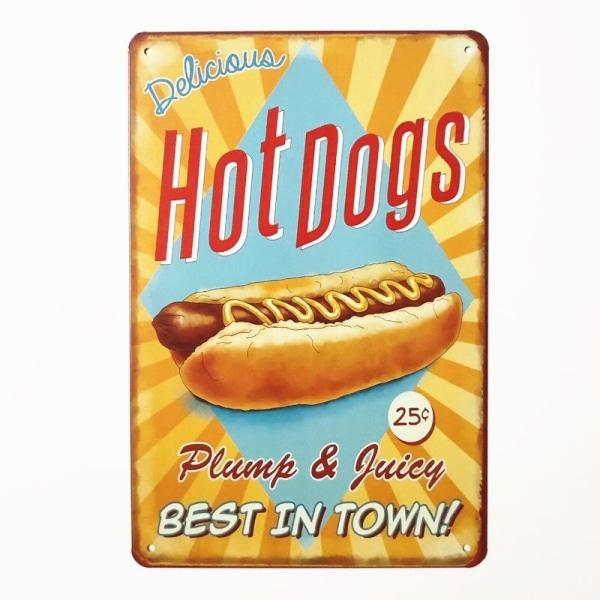 vintage hot dogs metal plate vintage hot dogs metal plate