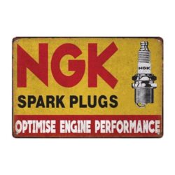vintage ngk metal plate