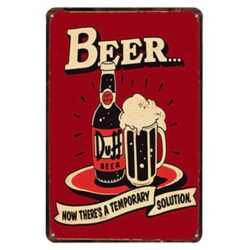 metal plate vintage beer duff simpson