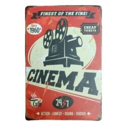 vintage cinema metal plate
