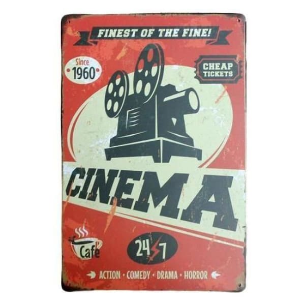 vintage cinema metal plate vintage cinema metal plate