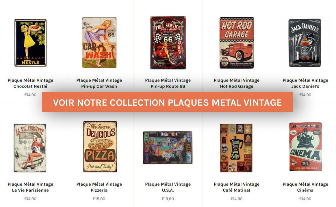 idee cadeau deco vintage plaques métal vintage