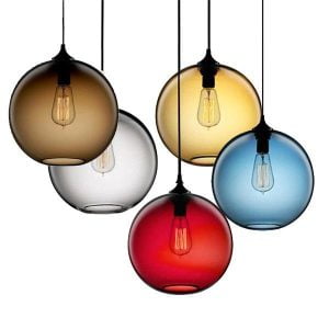 suspension globe glass color