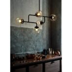 suspension metal black and glass