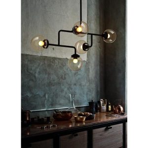 suspension metal black and glass