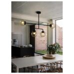 suspension metal black and glass