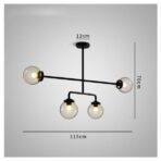 suspension metal black and glass