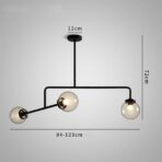 suspension metal black and glass