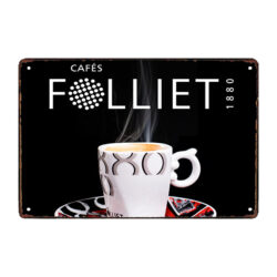 old advertising plaque cafe folliet