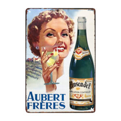 old advertising plaque muscadet aubert freres