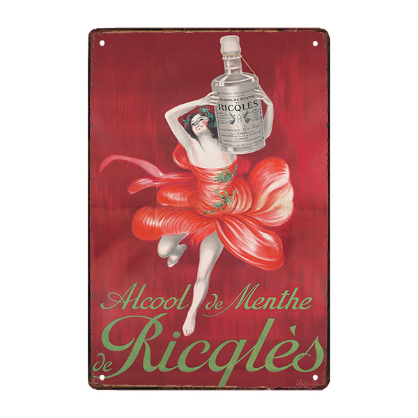 old advertising plaque ricqles alcohol de mint old advertising plaque ricqles alcohol de mint