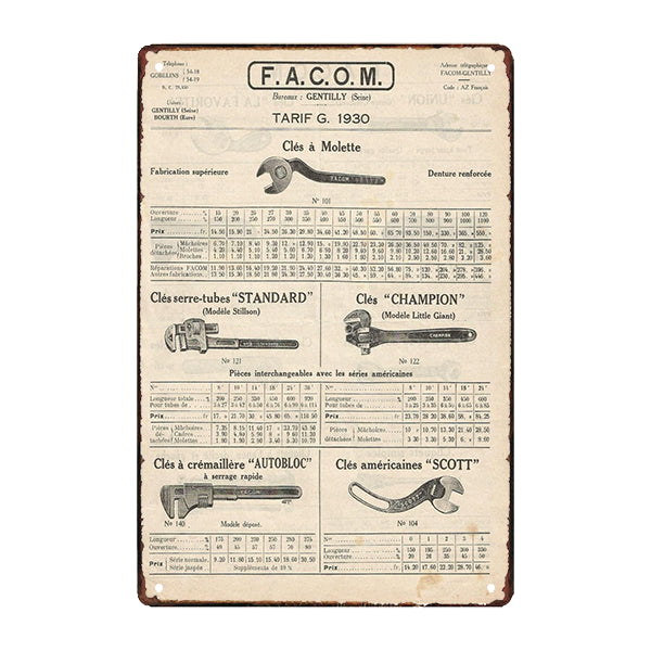 facom advertising plaque facom advertising plaque