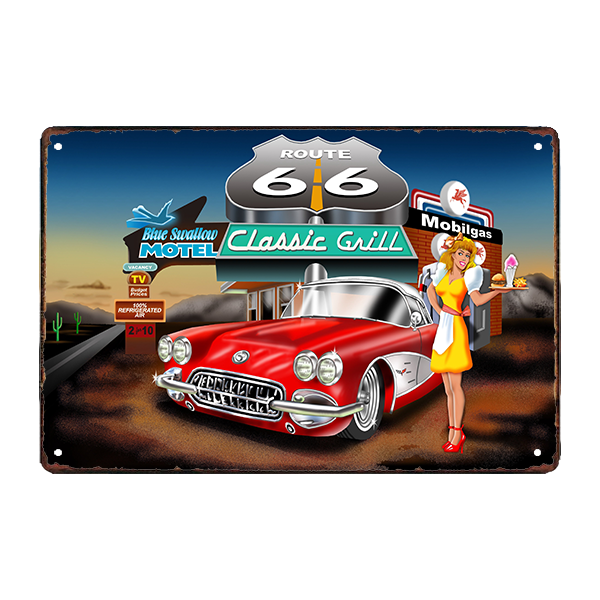 advertising plaque route 66 advertising plaque route 66