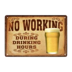 vintage alcohol metal plate