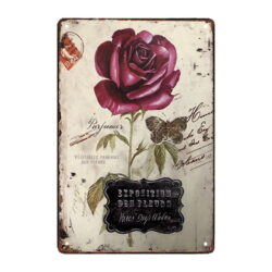 metal plate old flowers