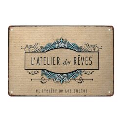 vintage metal plate atelier des reves