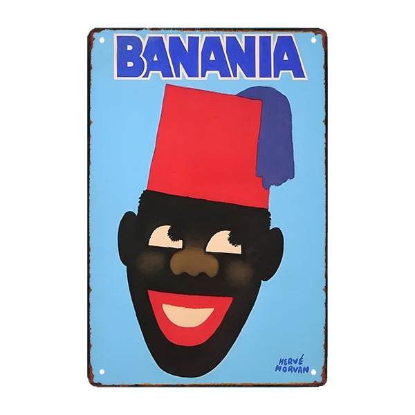 advertising metal banania plate advertising metal banania plate