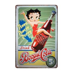 metal plate betty boop coca cola