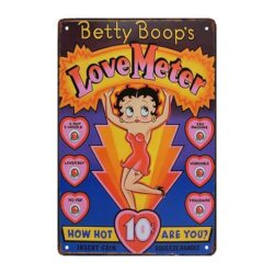 betty boop love meter metal plaque