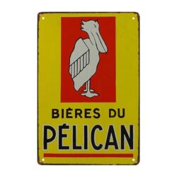 pelican beer metal plate