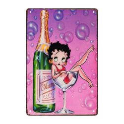 metal plate champagne betty boop