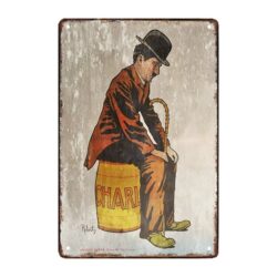 charlie chaplin metal plaque