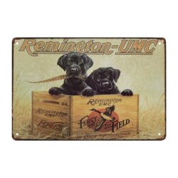 retro dog metal plate